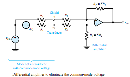 456_Differential amplifier to eliminate the common-mode voltage.png